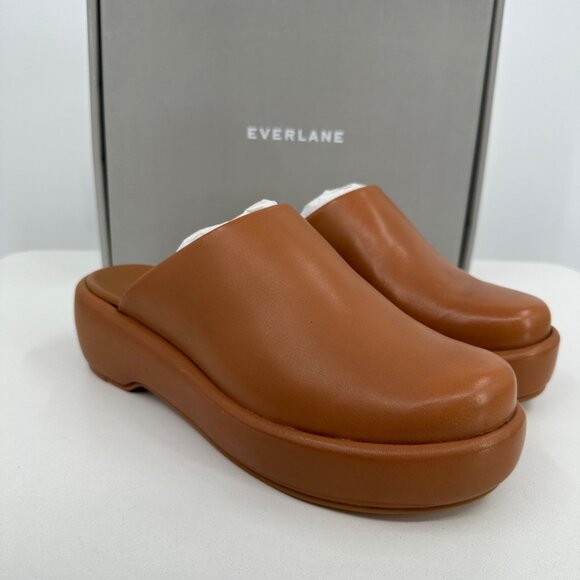 Everlane The Puffa Flatform in Brown Leather sz 7.5 Women's Chunky Platform Clog - Picture 6 of 12